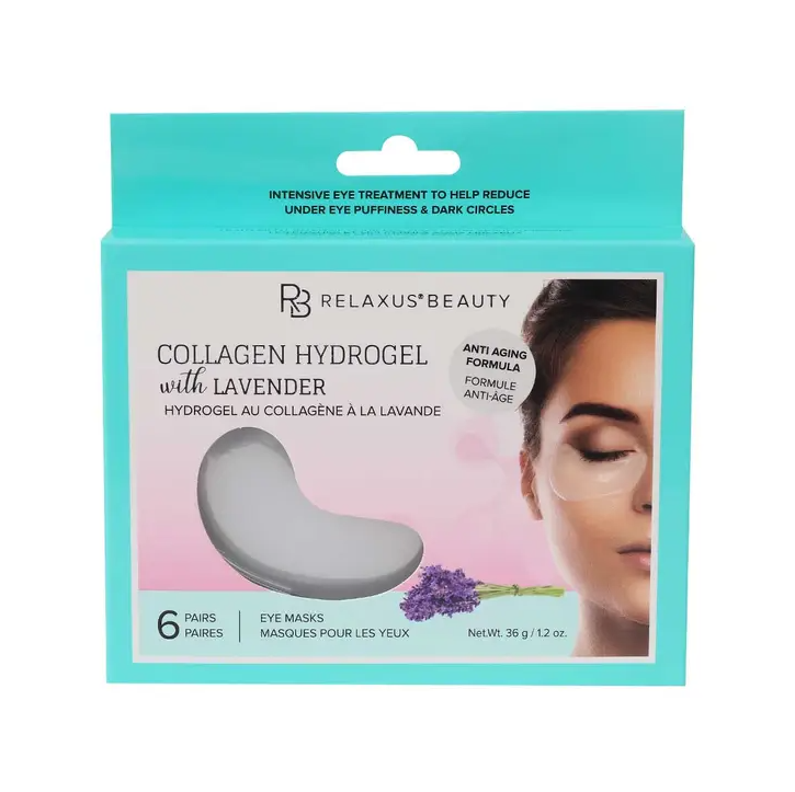 Masques pour les Yeux Hydrogel au Collagène à la Lavande Relaxus Beauty Masques pour les Yeux Hydrogel au Collagène à la Lavande Relaxus Beauty