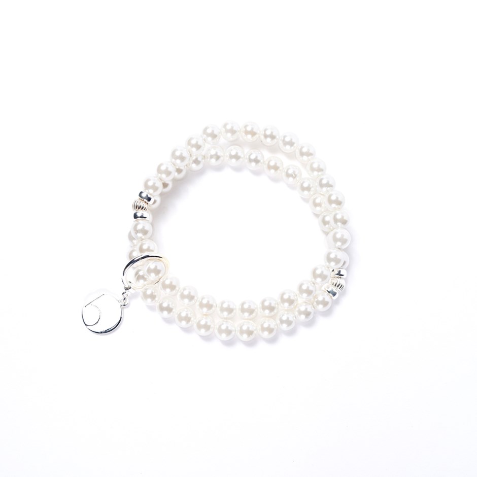 Bracelet double en perles de nacre Silver Beblue Bracelet double en perles de nacre Silver Beblue