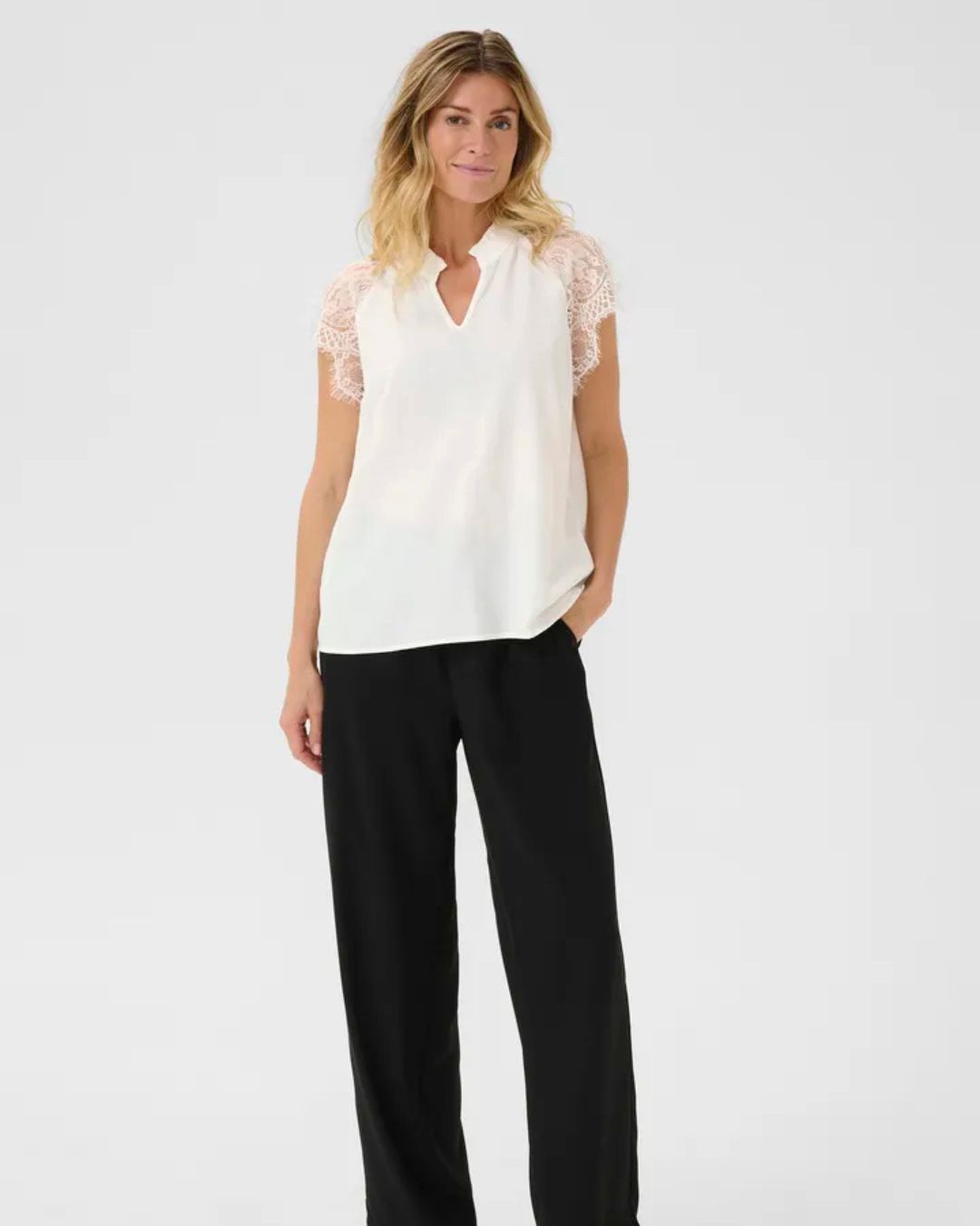 Blouse à manches courtes CRNola Cream 10611693