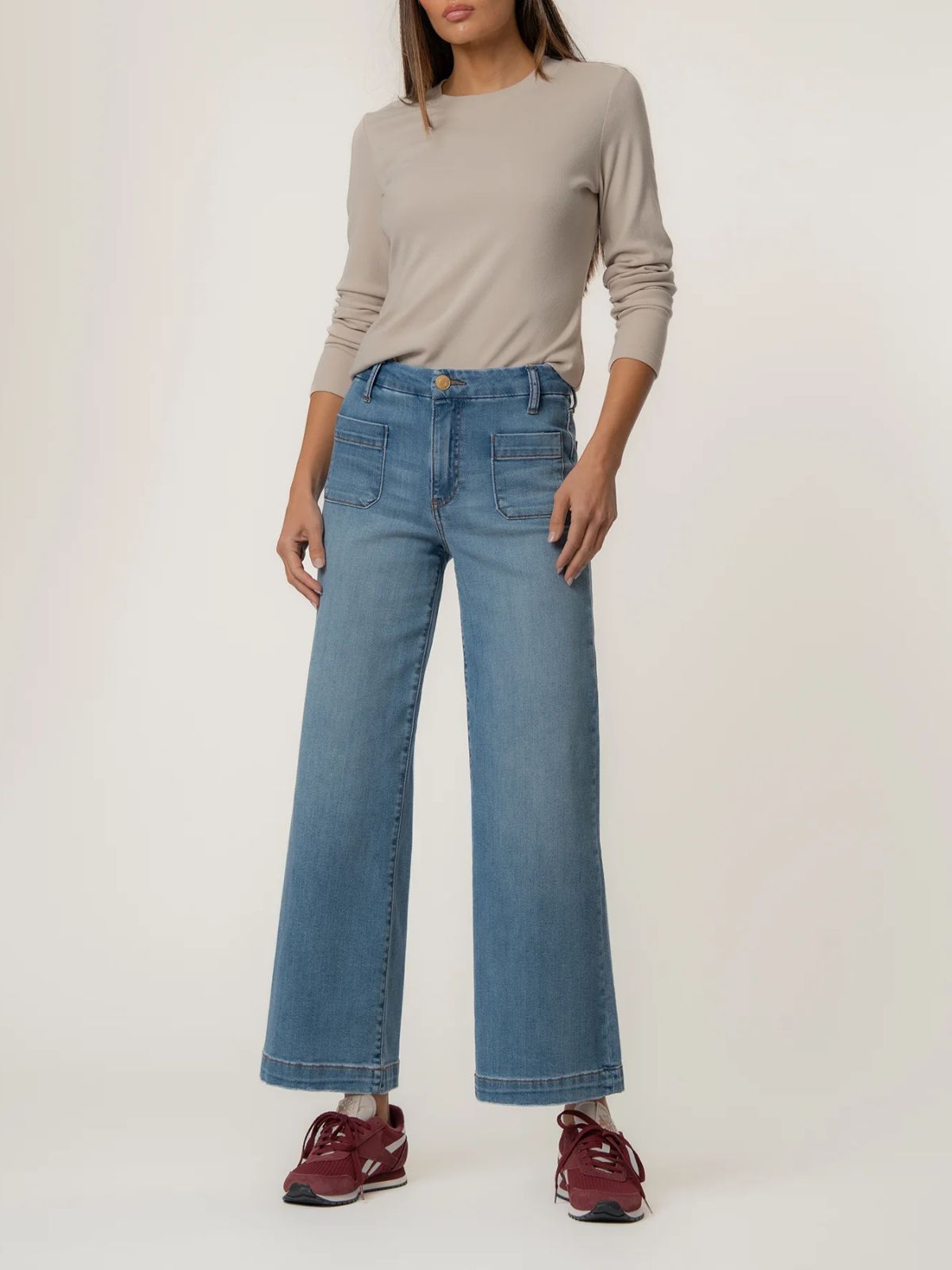 Jeans à taille haute et jambe large Meg Kut 