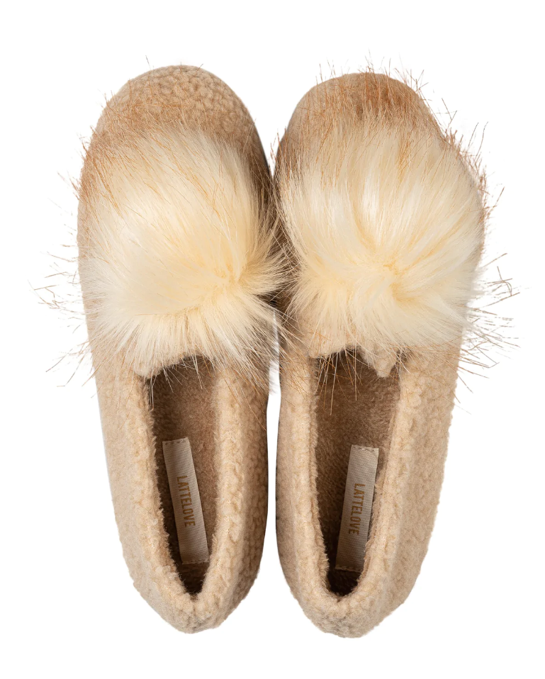 Mocassins à pompons en sherpa LATTELOVE 