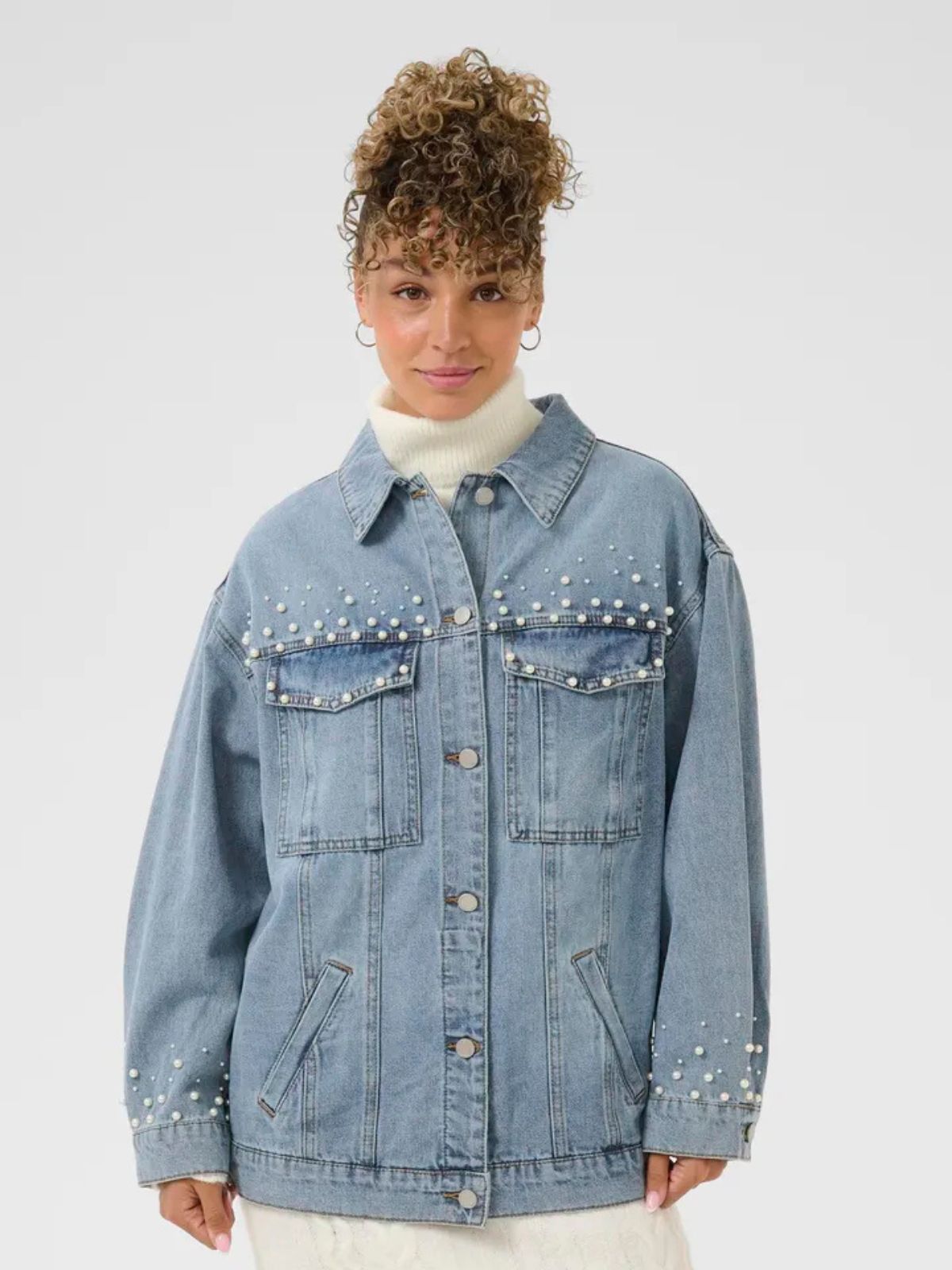 Jacket en jeans avec perles Cream 