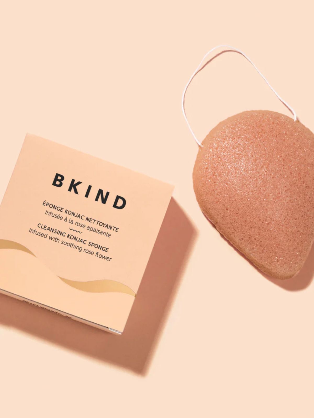 Éponge konjac nettoyante - Rose apaisante BKIND