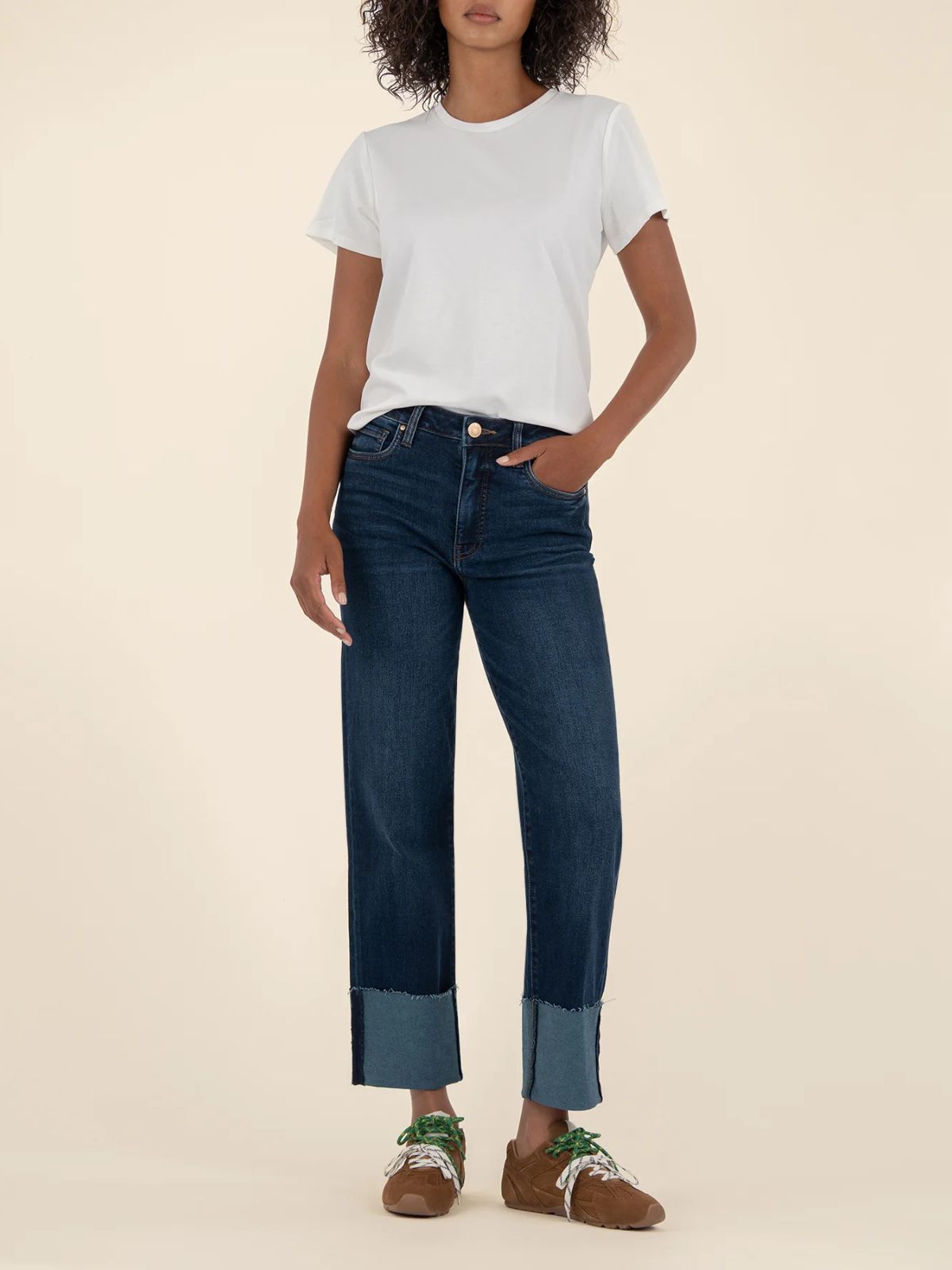 Jeans à taille haute et jambe droite Fay Kut