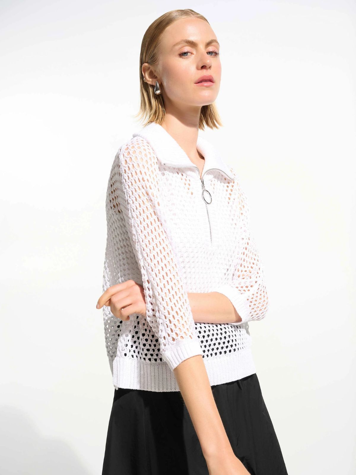 Chandail coupe boxy avec encolure à fermeture éclair Joseph Ribkoff 