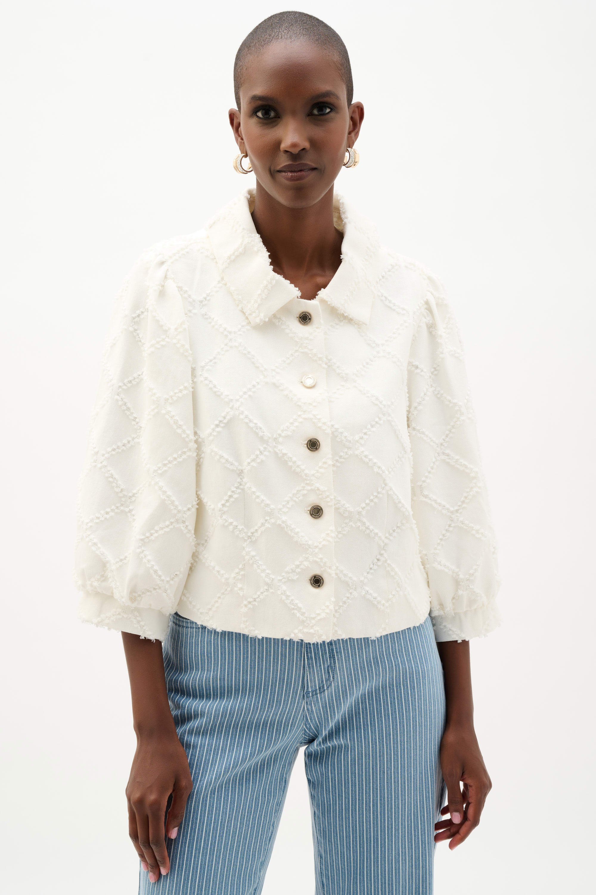 Blouson en sergé de coton avec manches ballon Joseph Ribkoff 